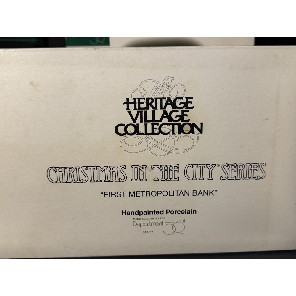 Dept 56 Christmas In The City  First Metropolitan Bank With Box - Picture 13 of 16